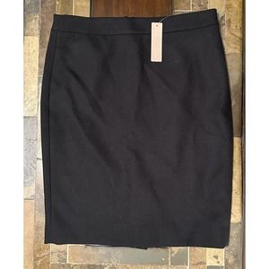 J. Crew Women's Black Straight No. 2 Pencil Dress Skirt Size 6P Wool NWT
